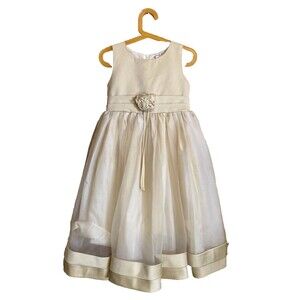 Angel New York Girls Size Small Yellow Sequined Dress Formal/Wedding/Graduation.